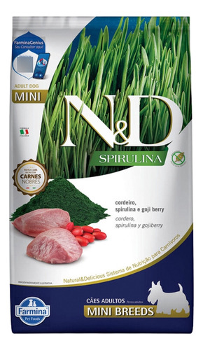 N&d Spirulina Cordeiro Cães Adultos De Raças Pequenas 2kg