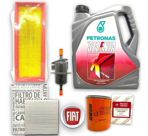 Kit 4 Filtros + Aceite Selenia Fiat Palio Siena 1.4 Evo Fire