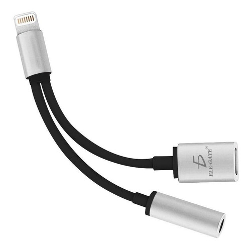 Adaptador Dual Ele-gate Para Lightning 3.5 Audífonos Carga