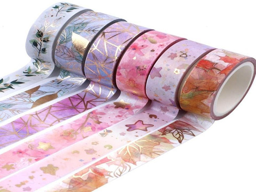 Cintas Decorativas/ Washi Tape Estampados,mediano 4 Und