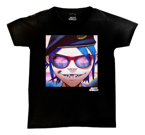 2 D Gorillaz Lentes - Remera 100% Algodón-hilado 30/1