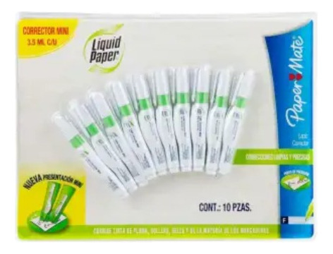 Corrector Líquido Paper Mate Liquid Paper Pluma 40 Pzas