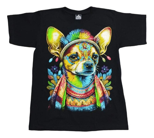 Franelas Estampadas Perro Chihuahua Animales Unisex  Algodón