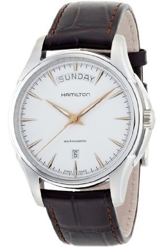 Hamilton Jazzmaster Esfera Blanca Ss Cuero Automatico Reloj 