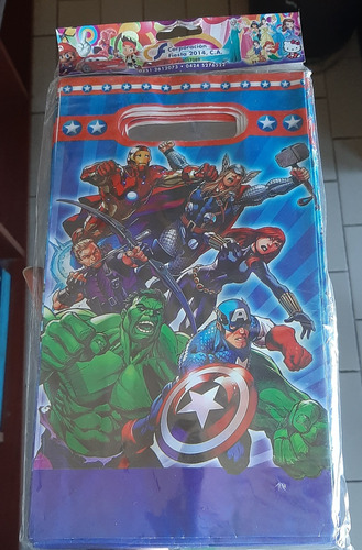 8 Bolsas Para Cotillones Advengers Vengadores Fiestas 