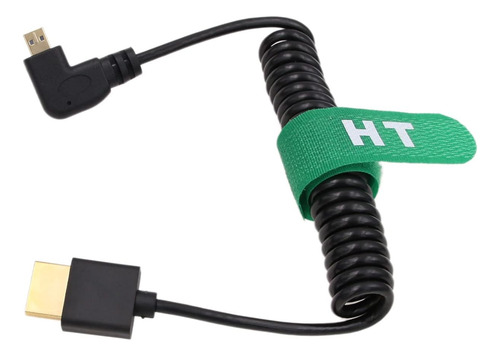 Cabo Em Espiral Hdmi Micro Hdmi 4k 60hz 8k De Ângulo Reto Pa