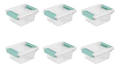 Sterilite*****caja De Mini Clips, Transparente Con Cierres D