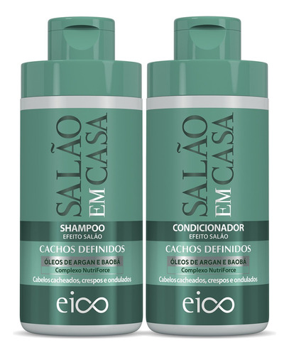 Kit Eico Salão Em Casa Shampoo Condicionador Ondulados 