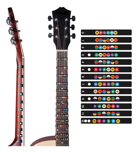 Calcomanías Para Notas De Diapasón De Guitarra Para Estudian