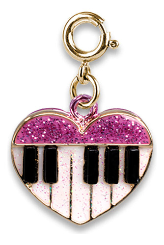 Pingente Infantil Piano Dourado Com Glitter Charm It!