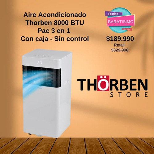 Aire Acondicionado Thorben 8000 Btu Pac 3 En 1 (Usado)