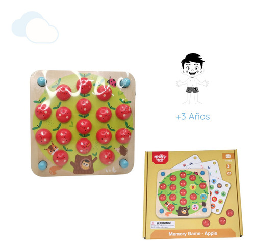 Juego De Memoria Memo De Madera Fruta Manzana