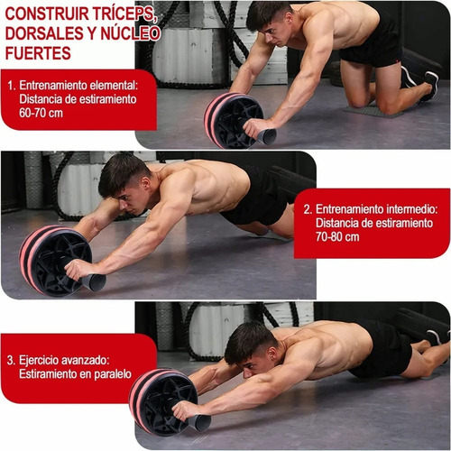 Kit Ejercitador Rueda Abdominales Barras Push-up Cuerda