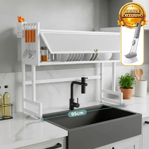 Escorredor De Louça Suspenso Copos Talheres cozinha 95cm Organizador