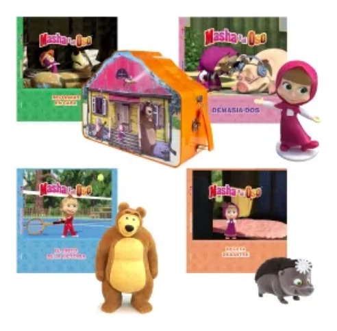 Coleccion Masha Y El Oso - Libro + Muñeco - Variantes | Caja Contenedora - Reformas En Casa
