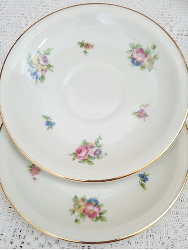 2 Platillos De Taza Te Porcelana Francesa Limoges. 