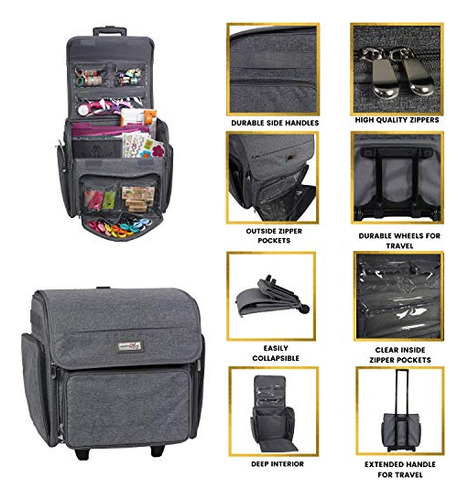 Estuche De Viaje De Lujo Manualidades Ruedas, Bolsa Man...