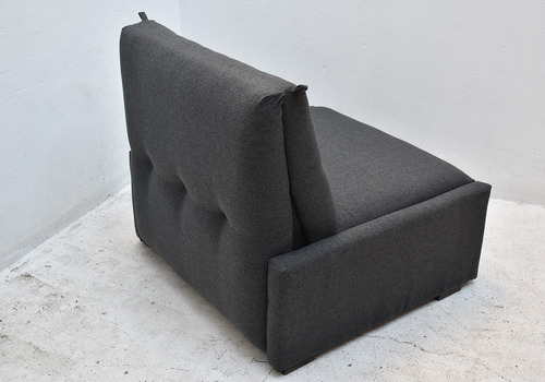 Sillón Cama 1 Plaza Sin Apoya Brazo Gris Oscuro Chenille Gris Oscuro