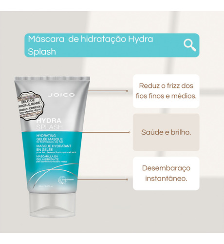 Kit Joico Hydra Splash Shampoo Máscara Leave-in (3 Produtos)