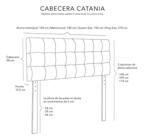 Cabecera Individual Dicasa Catania Negro
