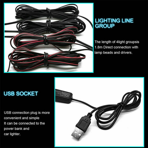 Lámpara Led Para Coche Luz De Estrella Control De Sonido