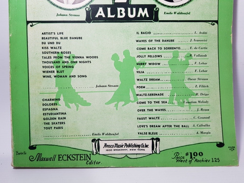 Imagen 10 de 10 de Antiguas Partituras Waltz Album Strauss Waldteufel Mag 56589