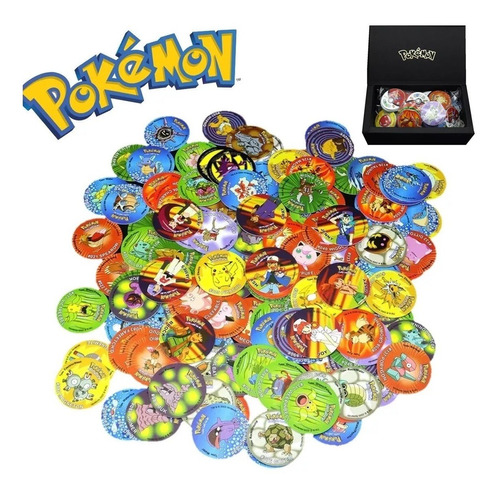 Imagen 1 de 6 de Set 160 Tazos Pokemon 4 Cm Primera Edicion En Caja Juguetes