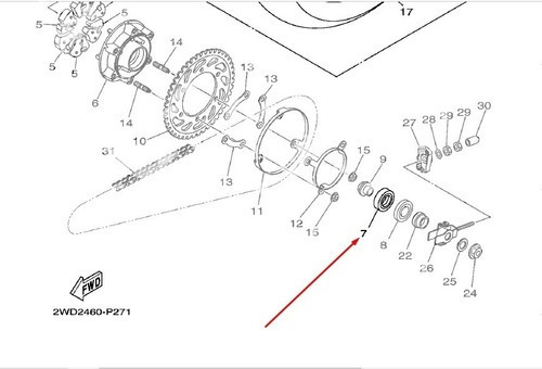 Imagem 2 de 2 de Rolamento Da Coroa Roda Traseira (6304) Yzf-r3 - Mt03