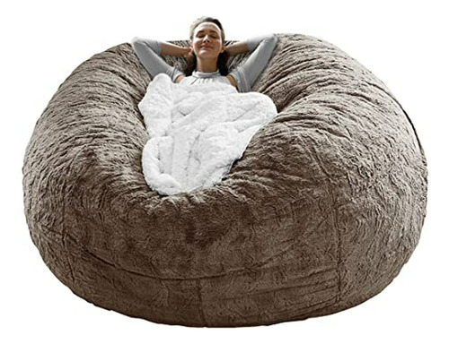 Funda Silla Bean Bag Terciopelo Suave 5ft Marrón