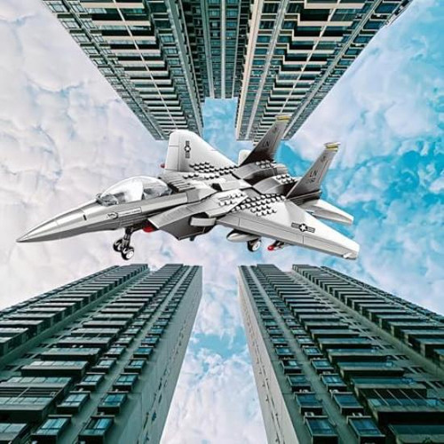 Jato De Combate Militar F-15 Eagle Compatível Com Lego, Avi