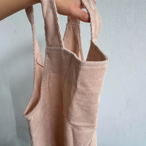Vestido De Pana Casual Mujer Otoño, Shein, Talle Xs Beige