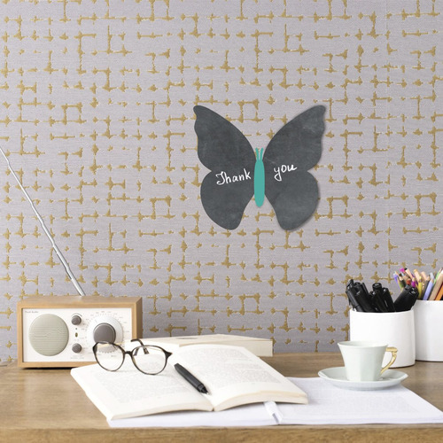 Imagen 3 de 3 de Pizarra Decorativa Pizarrón (no Vinilo) Mariposa Turquesa