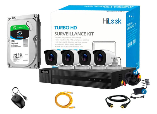 Cámaras Seguridad Kit 4 Exterior 8ch Full Hd 2mp + Disco 1tb