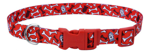 Coastal Style Red Bones Collar Para Perros Color Rojo Tamaño del collar M (35 a 50cm)