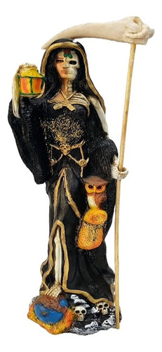 Santa Muerte Encarnada Negra 55 Cm Resina