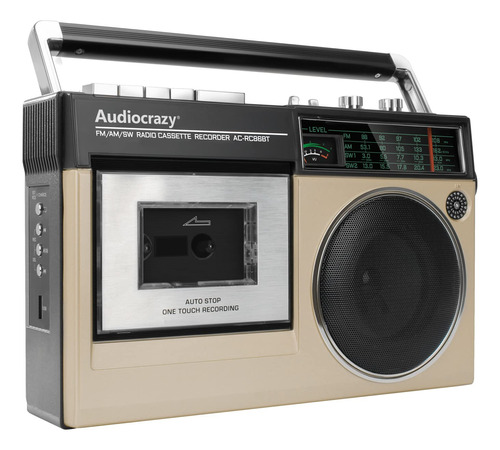 Retro Boombox Reproductor Casete Am Fm Sw Radio Grabadora Ca
