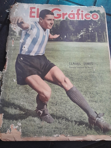 Revista El Gráfico Racing 09 04 1948 N1500 Tapa Dañada