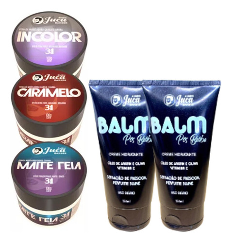 Kit 03 Pomada Capilar Modeladora + 02 Bisnaga Balm 150g Juca