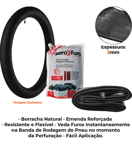 Kit Camara Ar 250-17 + Vacina Pneu 400 Ml Grapks + Michelin