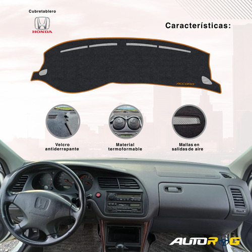 Cubretablero Bordado Honda Accord 2002 Oxford-naranja H3-g