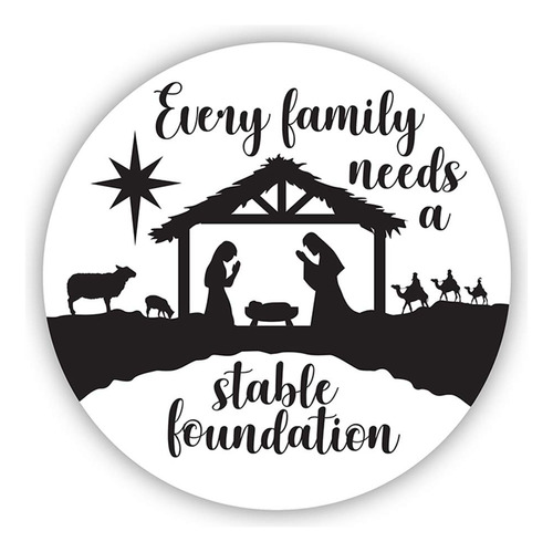 Every Family Needs A Stable Foundation Nativity Auto Magnet.