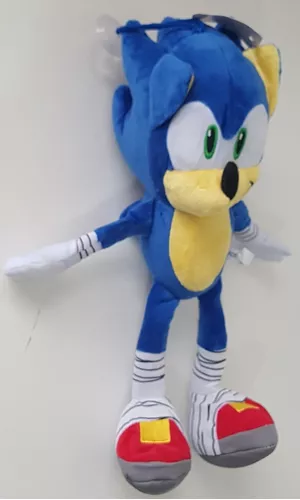 Pelúcia Sonic Azul 30 Cm Com Som