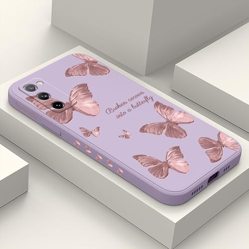 Funda Para Galaxy S20 Fe Butterfly Morado Suave Silicon