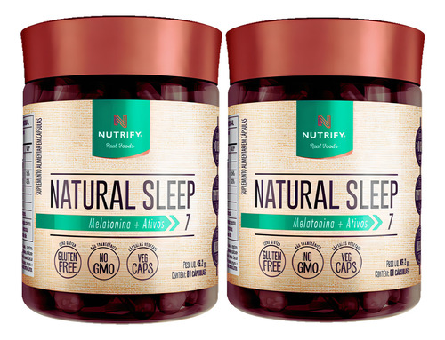 Kit 2 Natural Sleep 60 Cápsulas Nutrify Sem Sabor