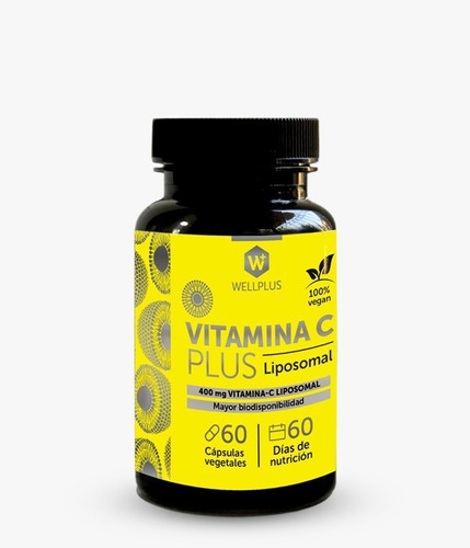 Imagen 1 de 6 de Vitamina C Liposomal 400mg | Wellplus | 60 Caps.