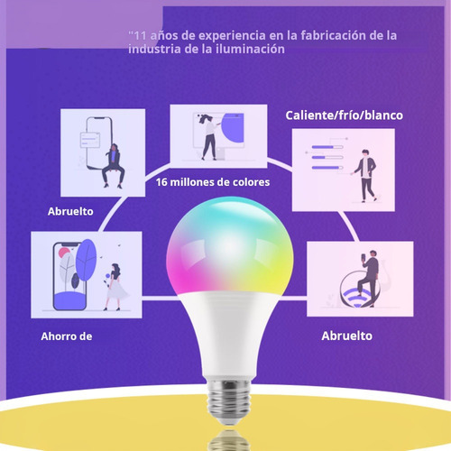 4 Focos Led Wifi Inteligentes De 10 Vatios