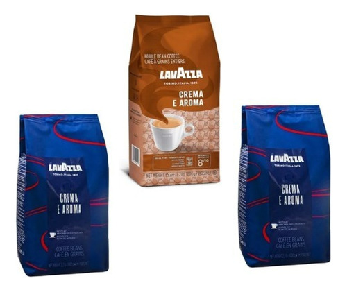Combo 3 unidades de 1 Kg Cafe Lavazza Tierra Food Italia 1 Crema & Aroma + 2 Kg Cafe Lavazza en Granos Food Service