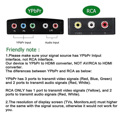 Conversor Ypbpr Para Hdmi, Componente Para Hdmi