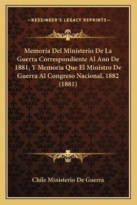 Libro Memoria Del Ministerio De La Guerra Correspondiente...