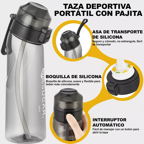 Botella Air Up Botella De Agua Con 5 Cápsulas De Sabores